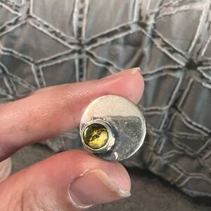 Sterling silver geometric peridot adjustable balaam ring